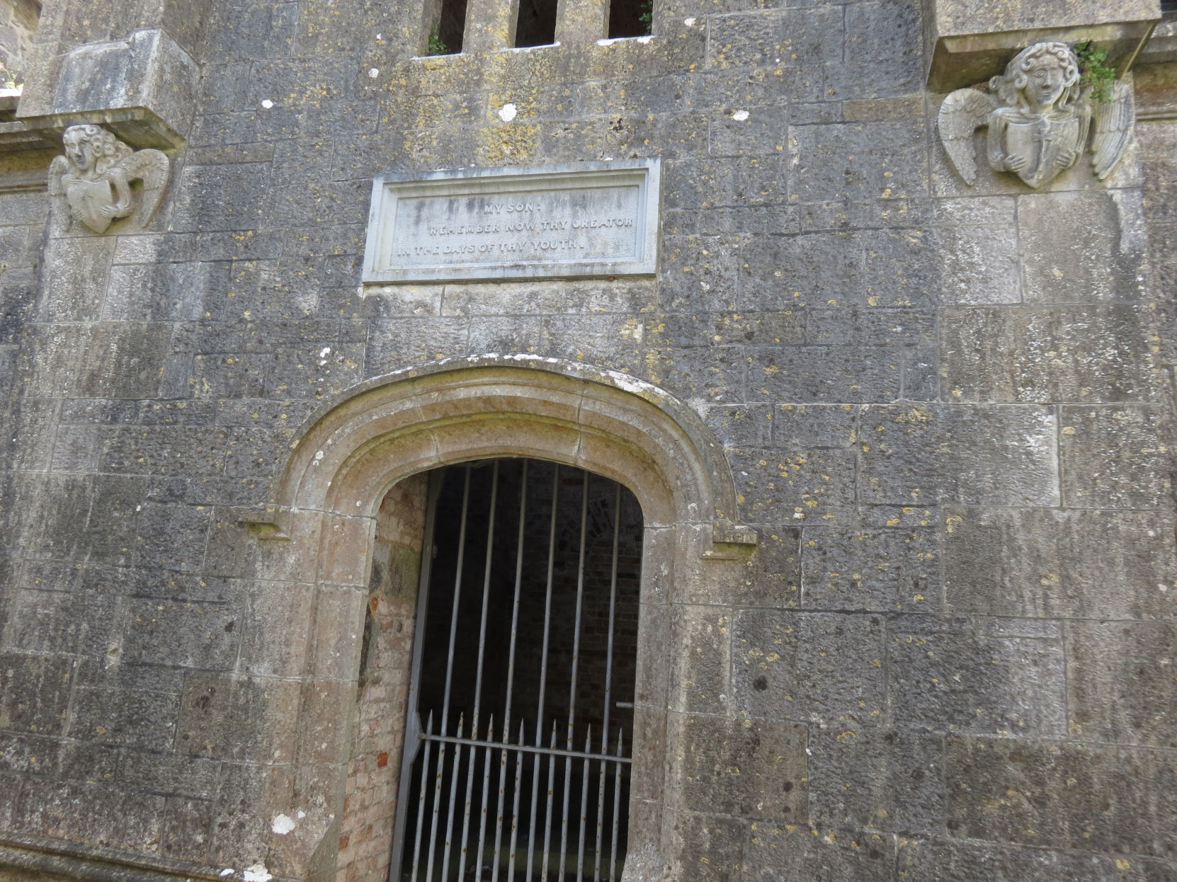 Old metal gate at old stone church, Ireland